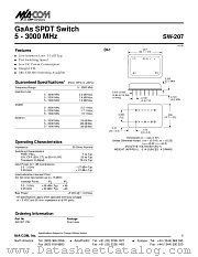 SW-207 datasheet pdf MA-Com