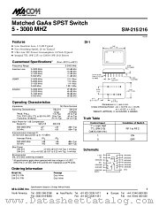 SW-216 datasheet pdf MA-Com