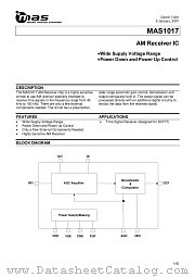MAS1017ATC1-1 datasheet pdf mas MICRO ANALOG SYSTEMS