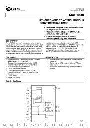 MAS7838N datasheet pdf mas MICRO ANALOG SYSTEMS