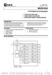 MAS9184AS datasheet pdf mas MICRO ANALOG SYSTEMS