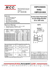 KBPC2510GS datasheet pdf MCC
