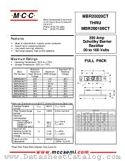 MBR20060CT datasheet pdf MCC