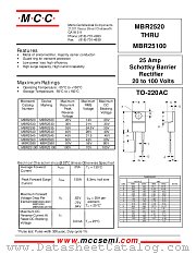 MBR2560 datasheet pdf MCC