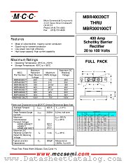 MBR40020CT datasheet pdf MCC