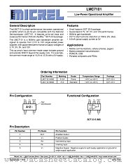 LMC7101BIM5 datasheet pdf Micrel Semiconductor