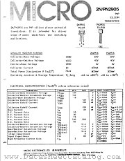 2N2923 datasheet pdf Micro Electronics