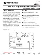 ML2036CP datasheet pdf Micro Linear