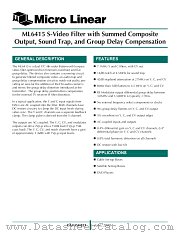 ML6415CS datasheet pdf Micro Linear