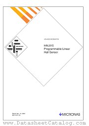 HAL815UT-E datasheet pdf Micronas