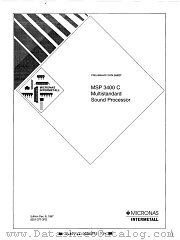 MSP3400C datasheet pdf Micronas