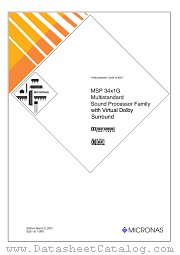 MSP3421G datasheet pdf Micronas