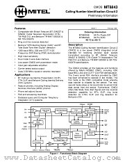 MH8843AS datasheet pdf Mitel Semiconductor