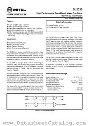 SL2030MP1S datasheet pdf Mitel Semiconductor