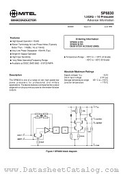 SP8830 datasheet pdf Mitel Semiconductor
