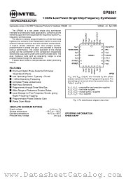 SP8861 datasheet pdf Mitel Semiconductor