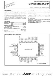 M37733MHBXXXHP datasheet pdf Mitsubishi Electric Corporation