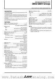 M38033FE-FP datasheet pdf Mitsubishi Electric Corporation