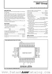 M38075M3-XXXFP datasheet pdf Mitsubishi Electric Corporation