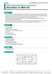 MM1192XD datasheet pdf Mitsumi Electric