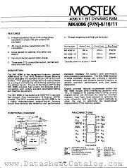 MK4096P-16 datasheet pdf Mostek