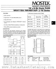 MK4118AN-1 datasheet pdf Mostek