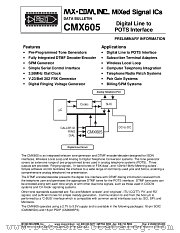 CMX605P3 datasheet pdf MXCOM