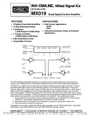 MX019DW datasheet pdf MXCOM