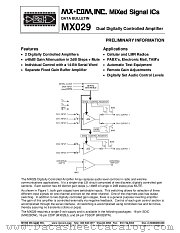 MX029DW datasheet pdf MXCOM