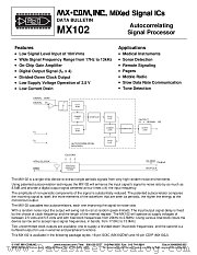 MX102DW datasheet pdf MXCOM