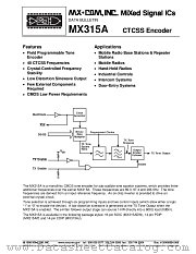 MX315AJ datasheet pdf MXCOM