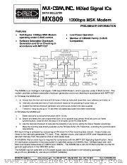 MX809LH datasheet pdf MXCOM