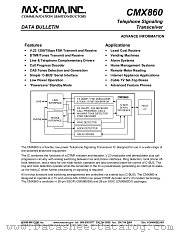 MX860D1 datasheet pdf MXCOM