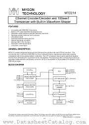 MTD214 datasheet pdf MYSON TECHNOLOGY