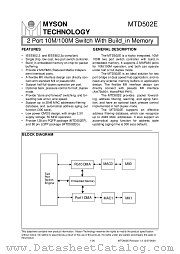 MTD502EF datasheet pdf MYSON TECHNOLOGY