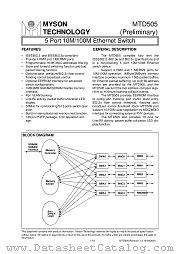 MTD505 datasheet pdf MYSON TECHNOLOGY