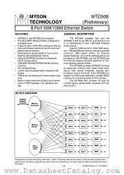 MTD508 datasheet pdf MYSON TECHNOLOGY