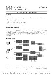 MTD981AF datasheet pdf MYSON TECHNOLOGY