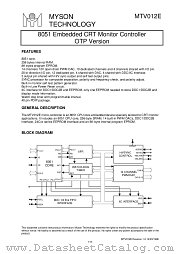 MTV012E datasheet pdf MYSON TECHNOLOGY