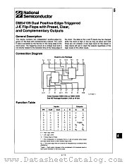 DM54109W datasheet pdf National Semiconductor