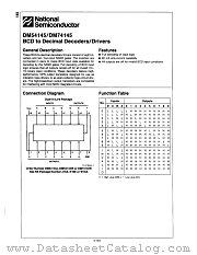 DM74145N datasheet pdf National Semiconductor