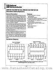 DM54S139W datasheet pdf National Semiconductor