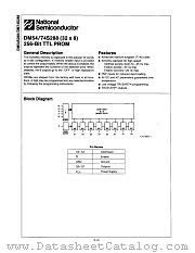 DM54S288J datasheet pdf National Semiconductor
