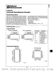 F100170 datasheet pdf National Semiconductor