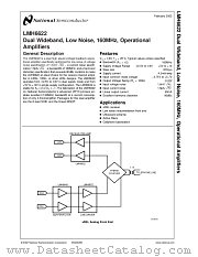 LMH6622MWC datasheet pdf National Semiconductor