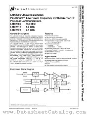 LMX2316MWC datasheet pdf National Semiconductor