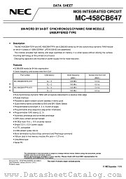 MC-458CB647LF-A75 datasheet pdf NEC