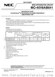 MC-45V8AB641EF-A10 datasheet pdf NEC