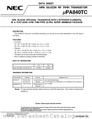 UPA840TF datasheet pdf NEC