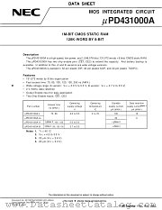 UPD431000AGU-70LL-9JH datasheet pdf NEC